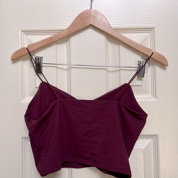 Garage Cropped Spandex Cami Top Berry Red Women’s US M - Picture 3 of 4